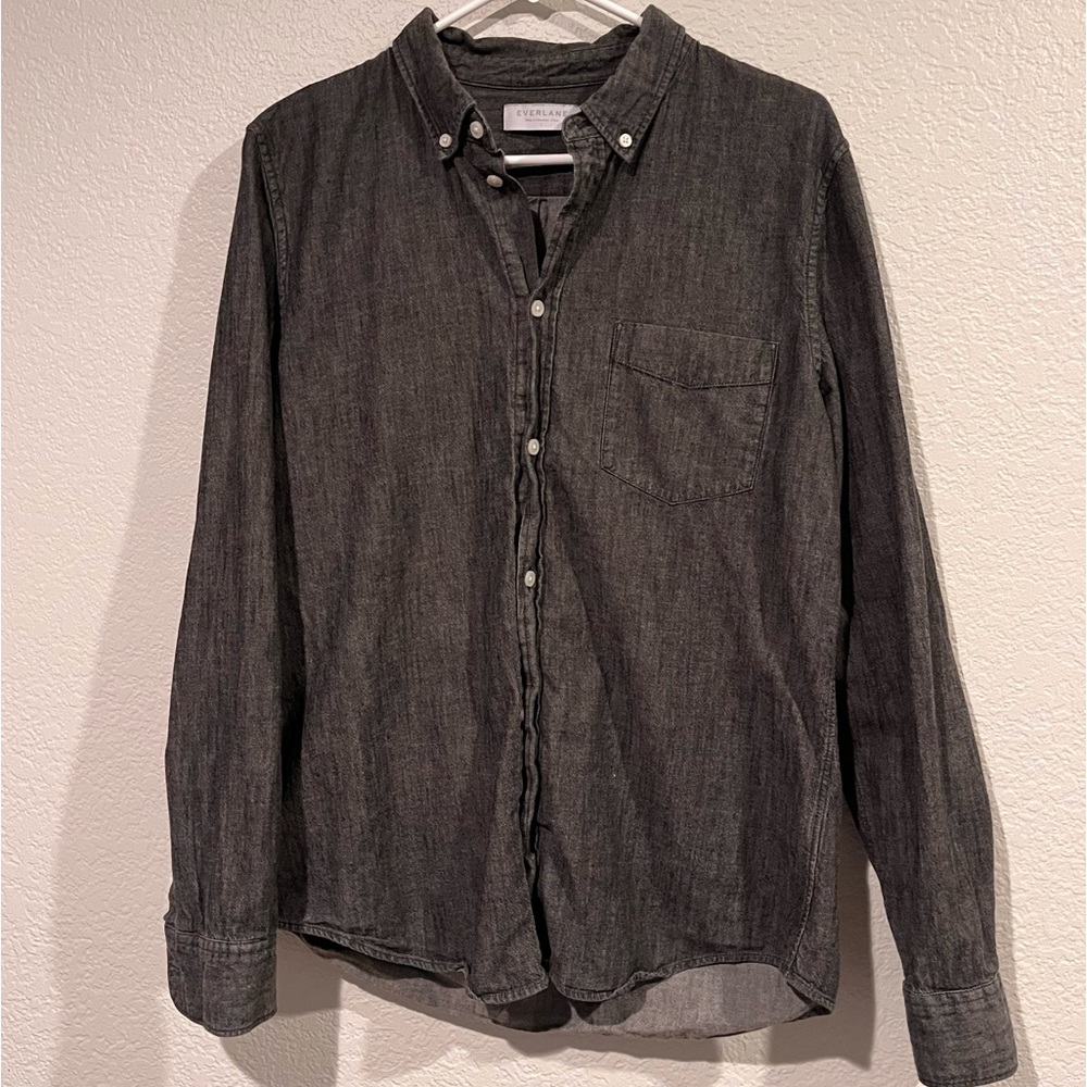 Everlane Charcoal Button Up, L
